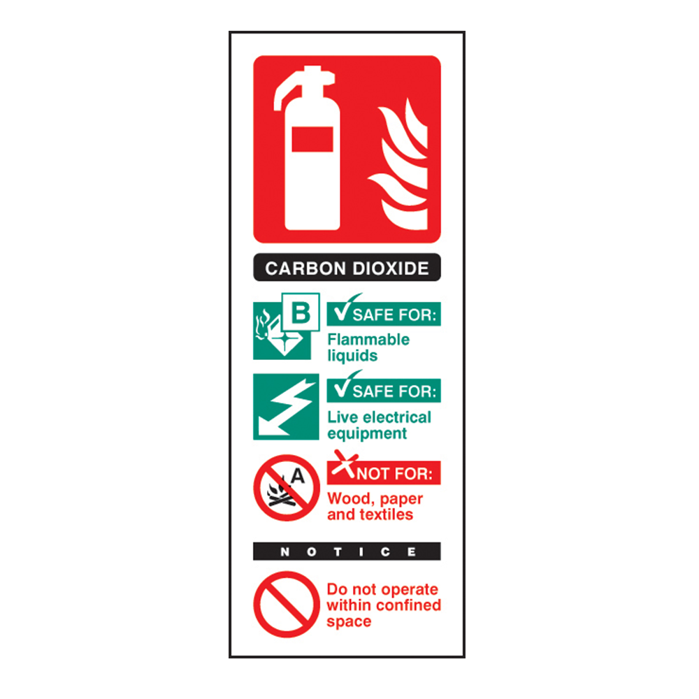 Extinguisher Sign - Rigid Plastic - CO2