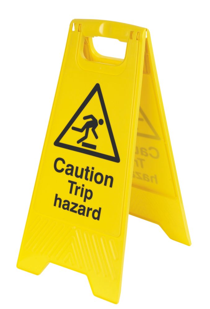 Caution Trip Hazard sign 600mm heavy duty plastic