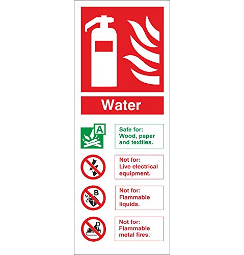 Extinguisher Sign - Rigid Plastic - Water - 200x80mm
