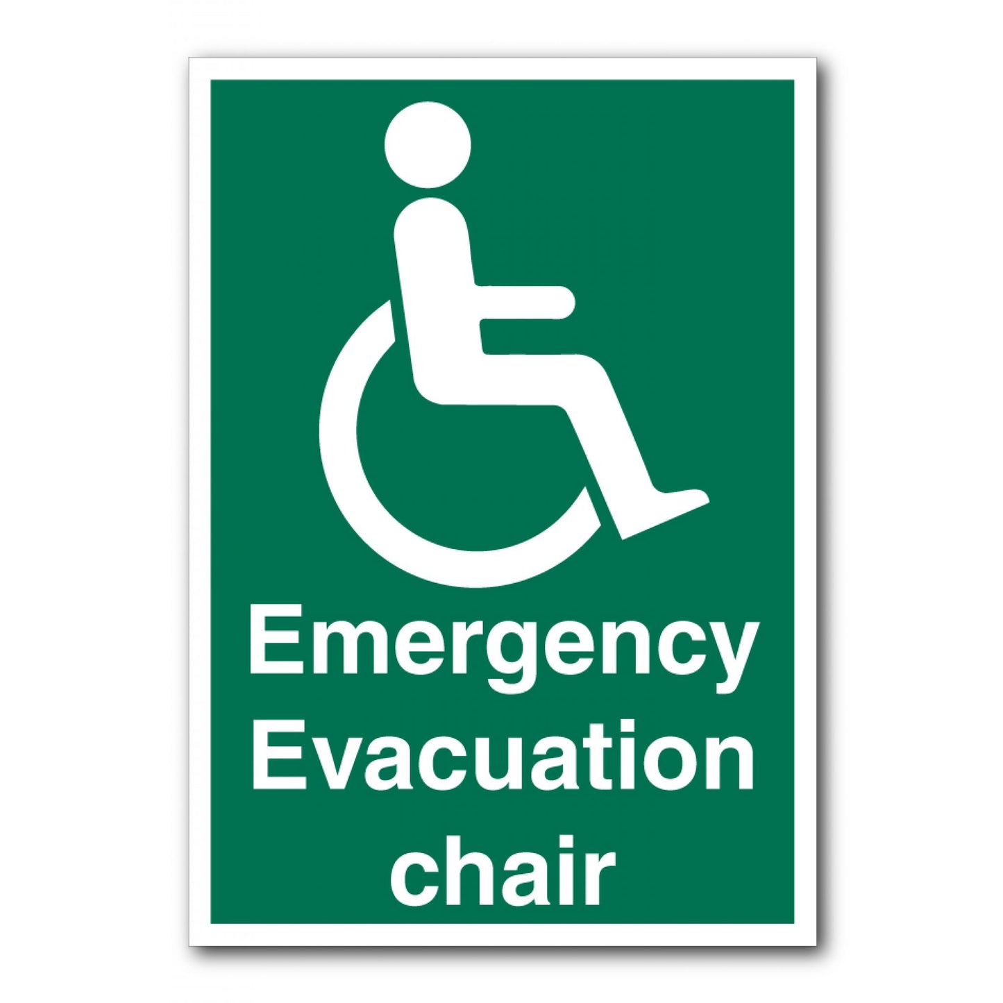 Emergency Evacuation Chair Sign - Rigid Plastic
