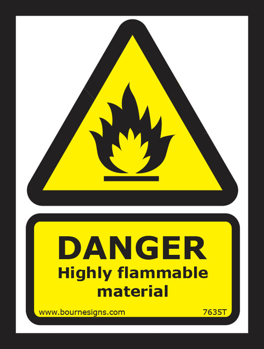 Flammable Material Sign 200x150mm