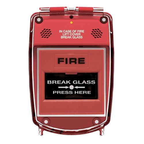 Indoor Call Point Cover, Red, With Sounder, Surface Mounted