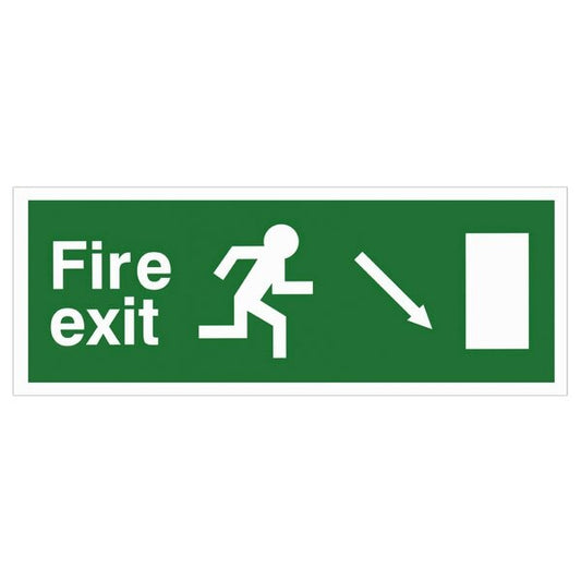 Fire Exit Signs - EEC Directive - Down Right (Rigid Plastic)