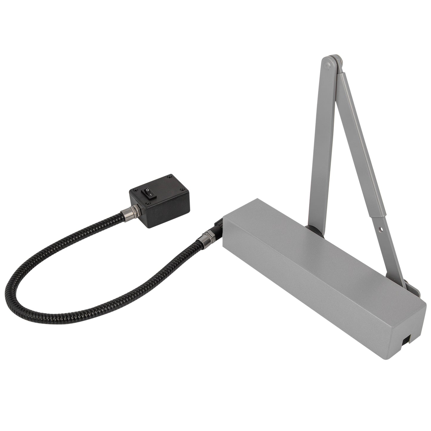 Exidor 9870 Electro-Hydraulic Door Closer in Silver Square