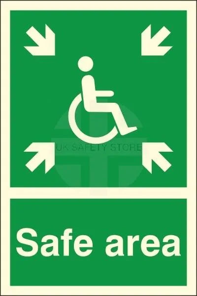 Safe Area Sign (150x200) - Rigid Plastic
