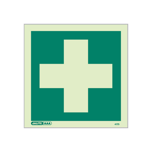First Aid Sign, No Text, 150x150mm, Rigid PVC