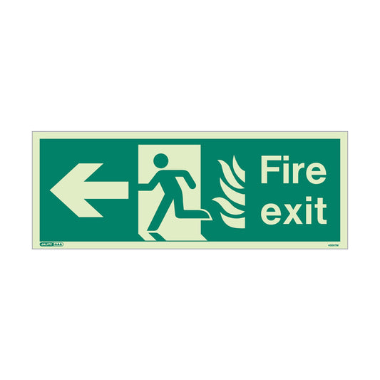 NHS Fire Exit Sign - Left - Size J - RP