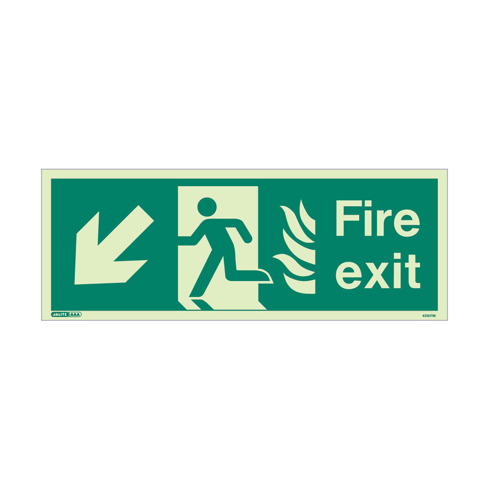 NHS Fire Exit Sign - DL - Size J - RP