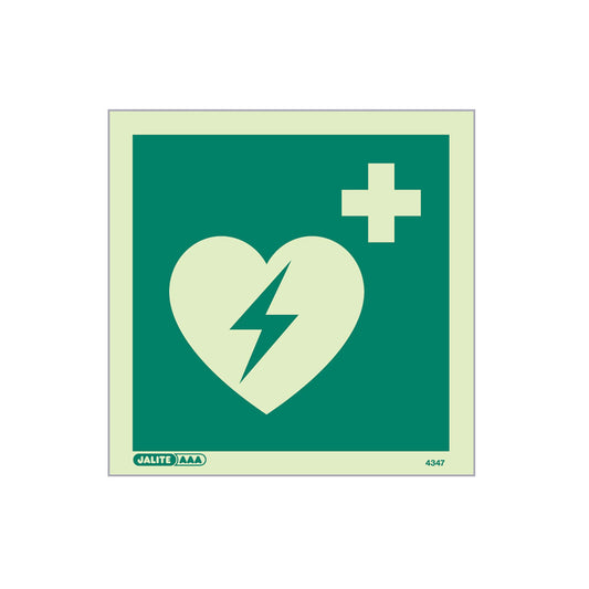 Defibrillator Location Sign, No Text, 150x150mm, Rigid PVC