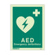 Defibrillator Location Sign, With Text, 150x200mm, Rigid PVC