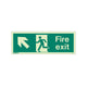 Fire Exit Sign - Rigid Plastic - Up/Left - Size K