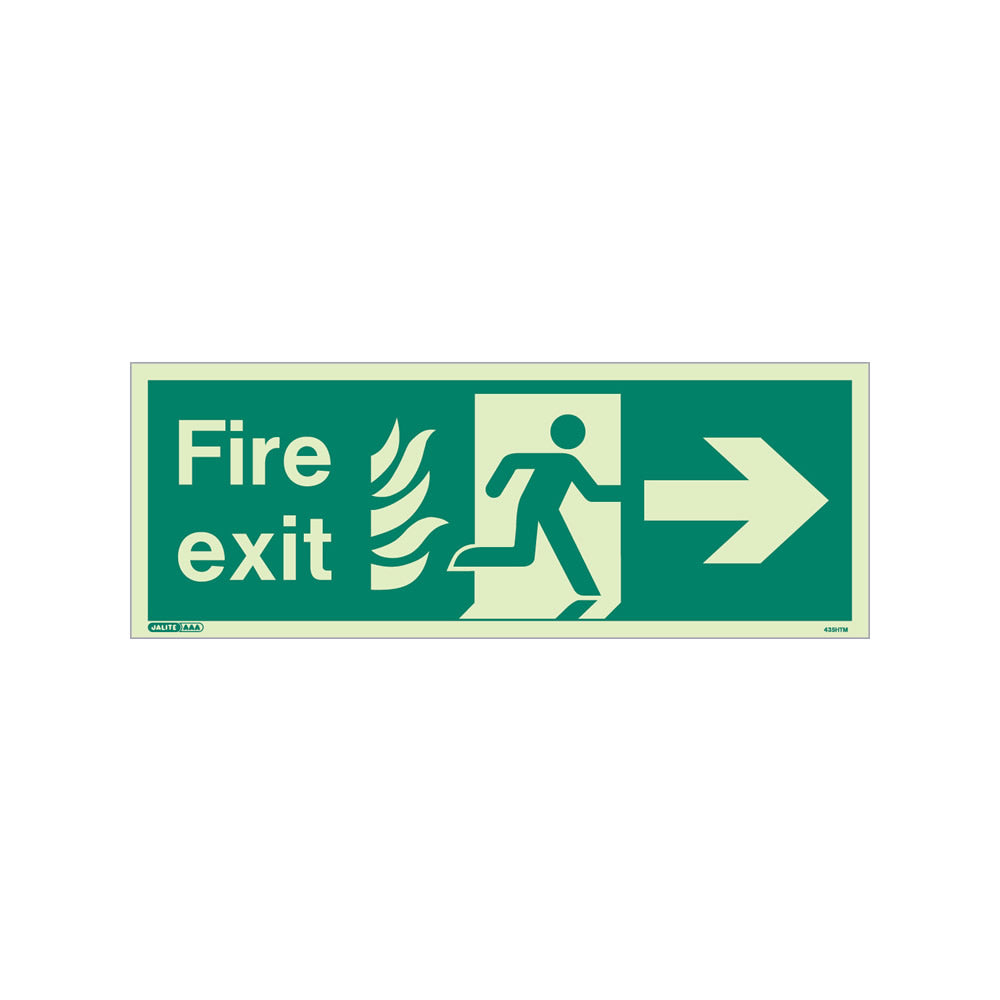 NHS Fire Exit Sign - Right - Size K - RP