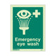 Emergency Eye Wash Sign, With Text, 150x200mm, Rigid PVC