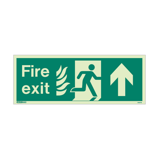 NHS Fire Exit Sign - Up - Size J - RP