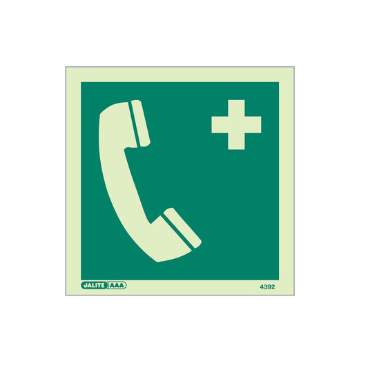 Emergency Telephone Sign, No Text, 150x150mm, Rigid PVC