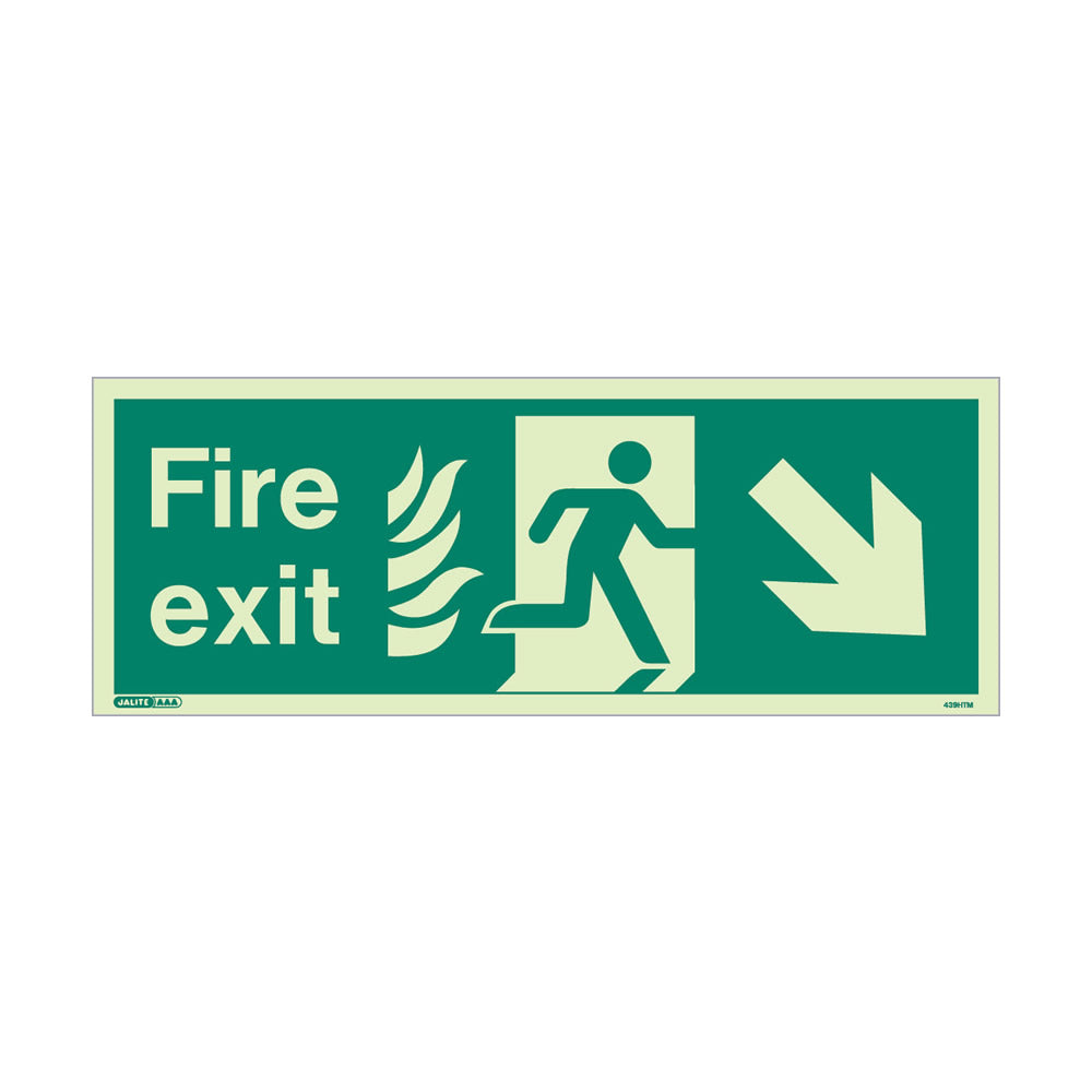 NHS Fire Exit Sign - DR - Size J - RP