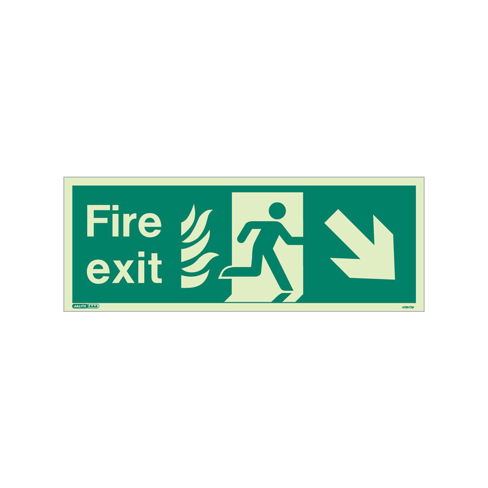 NHS Fire Exit Sign - DR - Size K - RP