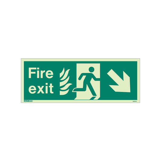 NHS Fire Exit Sign - DR - Size K - RP
