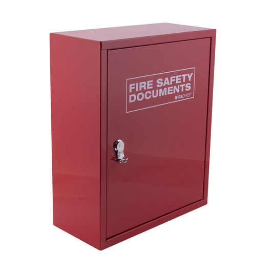 Red Metal Document Cabinet - Hasp Lock