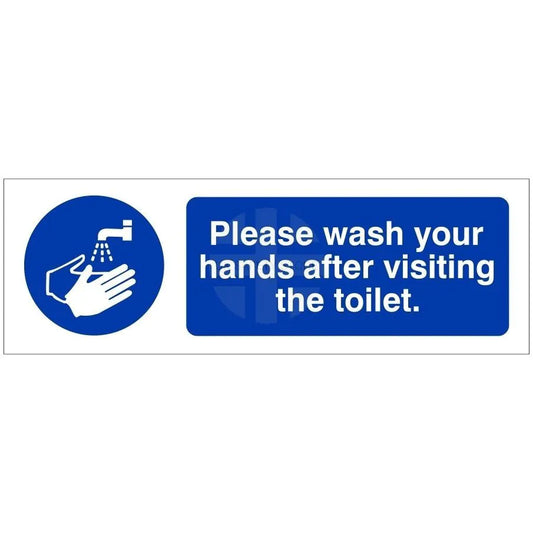 Please wash hands after visit the toilet - 300x100mm RP/SA