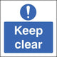 Mandatory Sign - Rigid Plastic - Keep Clear - 200x200mm