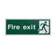 White Rigid Plastic Self Adhesive Fire Exit Signs - No Direc