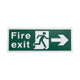 White Rigid Plastic Self Adhesive Fire Exit Signs - Right