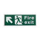White Rigid Plastic Self Adhesive Fire Exit Signs - Up Left