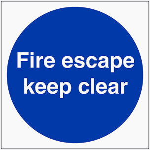 Mandatory Sign - Rigid Plastic - Fire Escape Keep Clear