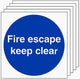 200x200mm Vinyl - Fire escape keep clear sign