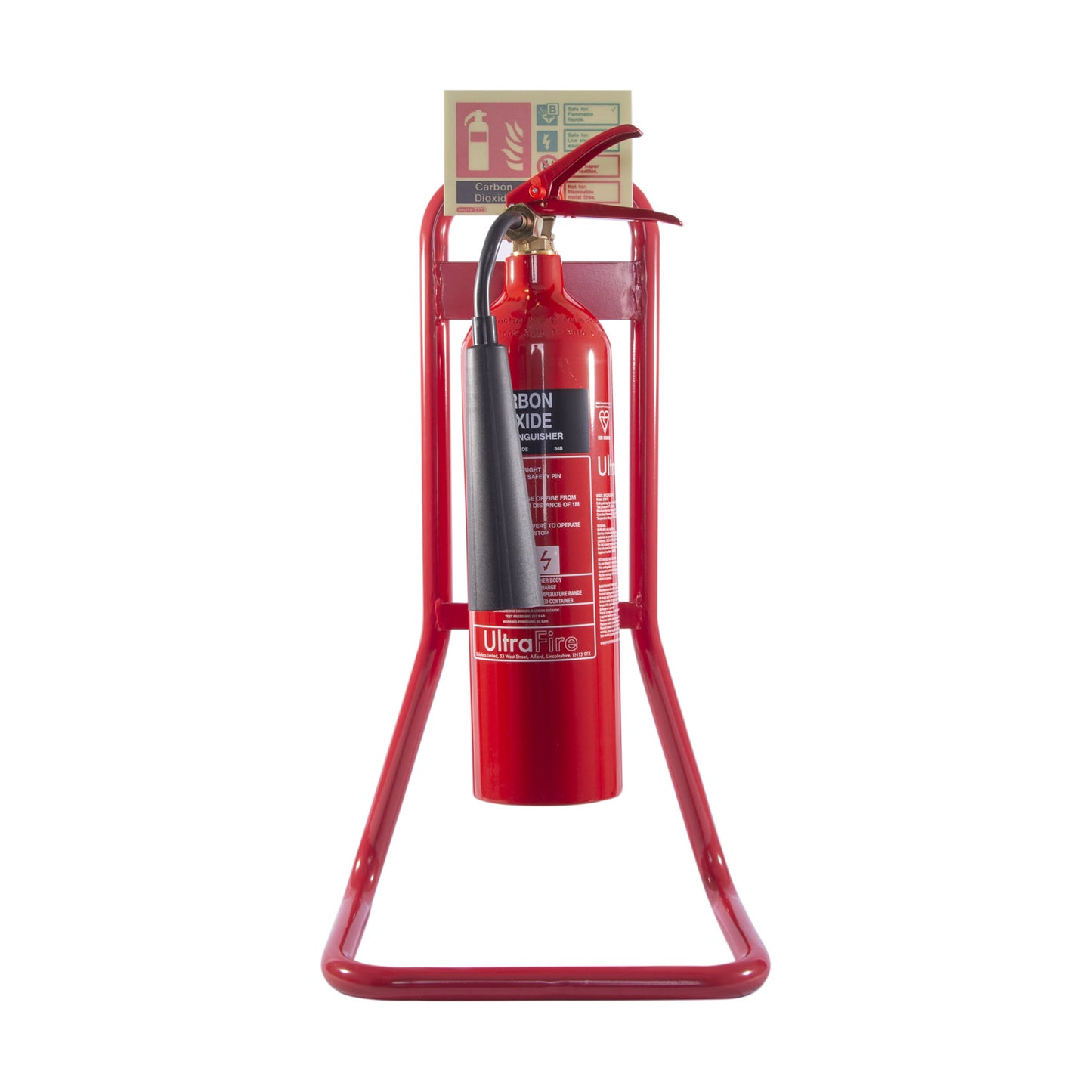 Red Metal Single Extinguisher Stand - In Stock - (REPLACEMENT DUE - UFMET1R)