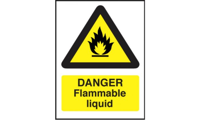Flammable Liquid Sign 200x150mm