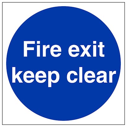 Fire Exit Keep Clear Sign 200x200mm Vinyl