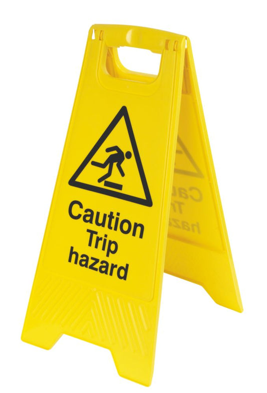 Caution Trip Hazard sign 600mm heavy duty plastic