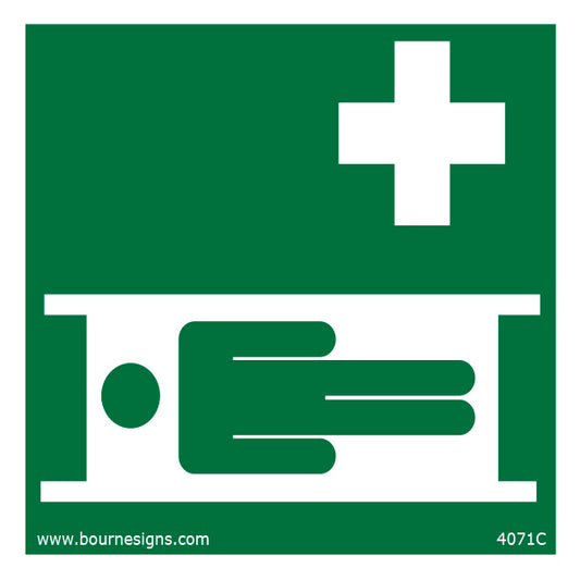 Stretcher Location Sign, No Text, 150x150mm, Rigid PVC
