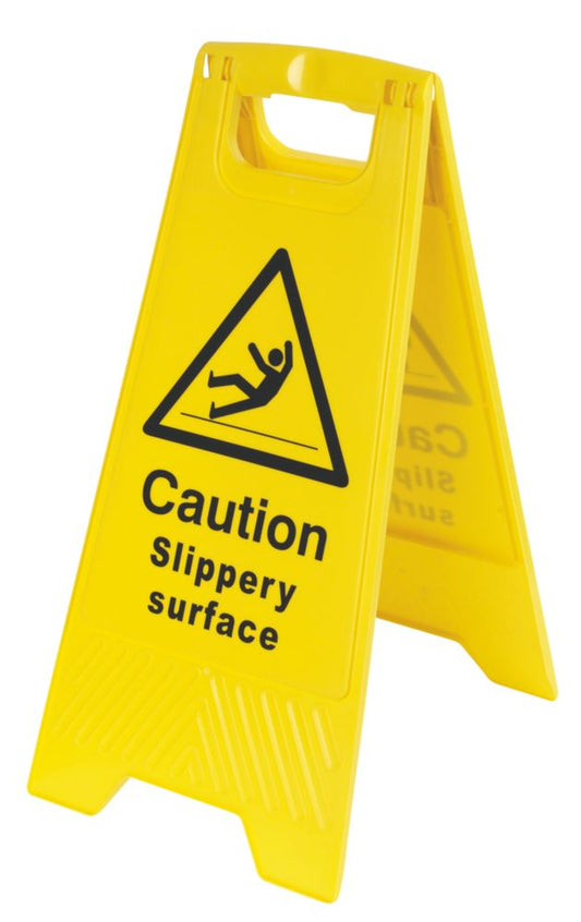 Caution Slippery Surface sign 600mm heavy duty plastic