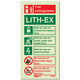Extinguisher ID Sign - Lithium Ion Battery (A + Elec) - Portrait 200x80mm