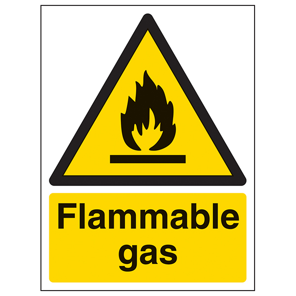 Flammable Gasses Sign 200x150mm