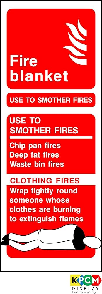 Fire Blanket Sign - Rigid Plastic - F Blnkt - 200x80mm