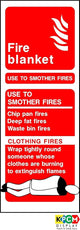 Fire Blanket Sign - Rigid Plastic - F Blnkt - 200x80mm