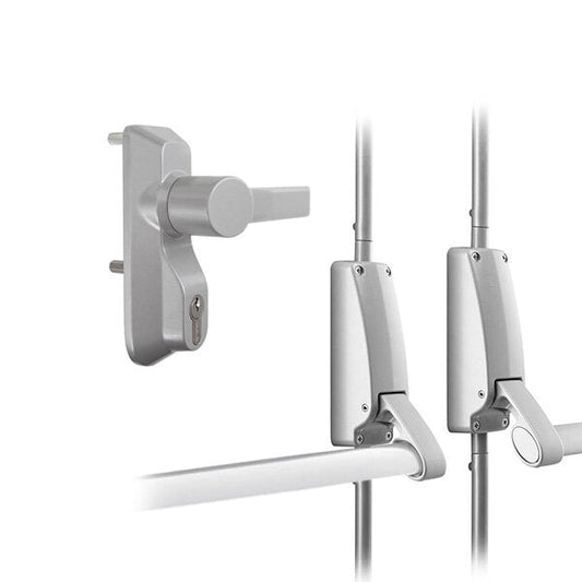 Briton Double Door Panic Bar with 1413/LE Outside Access Dev