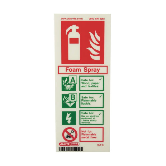 ID sign - P50 Fluoro Free B-Foam - GITD Rigid PVC, 200x75mm