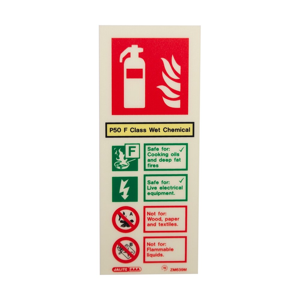 Extinguisher sign - Rigid Plastic - P50 F Class Wet Chemical
