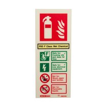 Extinguisher sign - RP - Wet C - NO A / B RATING - 200x80mm