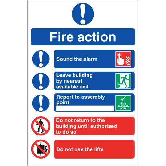 R-Fire Action Sign - Rigid Plastic - 14