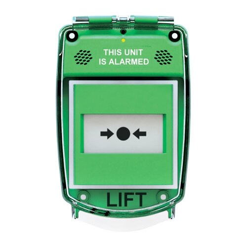 Waterproof Call Point Cover, Green, w/ Sounder, Flush Mount