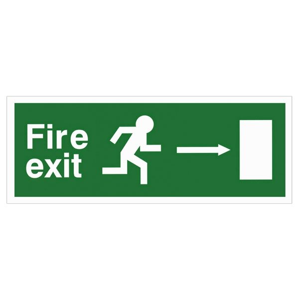 Fire Exit Signs - EEC Directive - Right (Rigid Plastic)