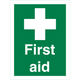 First Aid  Sign, With Text, 150x200mm, Rigid PVC