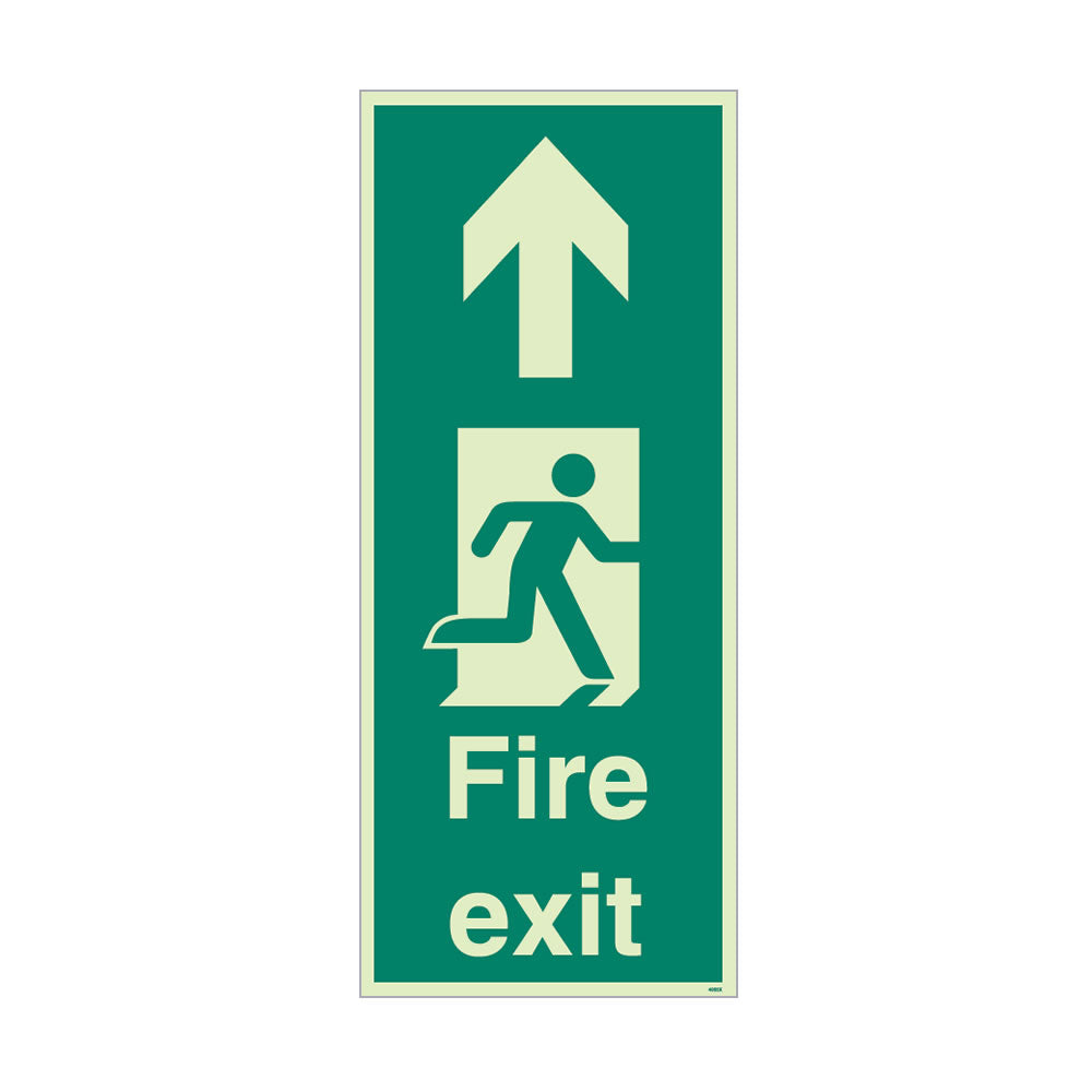 Floor Mounted Escape Route Sign, 600x250mm, "Fire exit" text