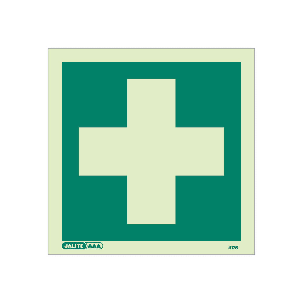 First Aid Sign, No Text, 150x150mm, Rigid PVC